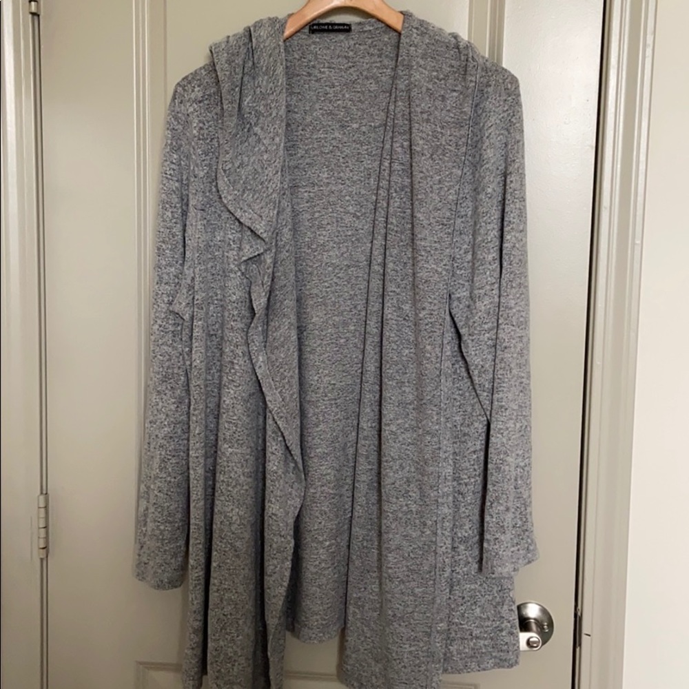 Long cardigan with hood